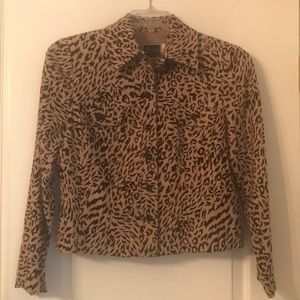 Italian made polyester tiger print jacket.